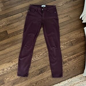 Paige Verdungo Ankle Crop Mid-Rise Skinny Jeans, Size 28